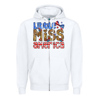 White Little miss America Zipper Hoodie - Neo Western