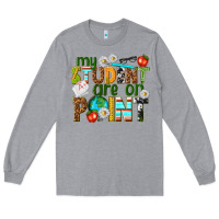Heather Grey my student are on point Long Sleeve Tee - texasbilliewilder