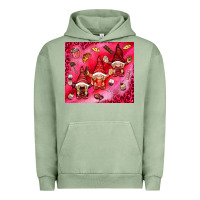 Pigment Oil Green gnomies with food Urban Hoodie - NancyCooperArtShop