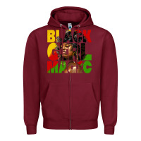 Burgundy black girl magic juneteenth Zipper Hoodie - HRA Design Shop