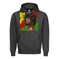 Charcoal Heather black girl magic juneteenth Zipper Hoodie - HRA Design Shop