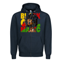 Navy black girl magic juneteenth Zipper Hoodie - HRA Design Shop
