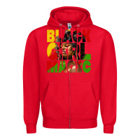 Red black girl magic juneteenth Zipper Hoodie - HRA Design Shop