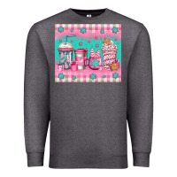 Charcoal Heather pink christmas coffee Premium Sweatshirt - Jasminsmagicworld