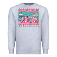 Heather Grey pink christmas coffee Premium Sweatshirt - Jasminsmagicworld