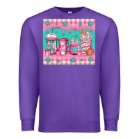 Purple pink christmas coffee Premium Sweatshirt - Jasminsmagicworld