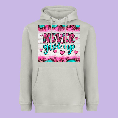 Never Give Up Heavyweight Hoodie Designed By Jahusdesignshop
