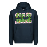 Navy lucky vibes Premium Hoodie - MaliasSmallBusiness