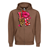 Chestnut love lips Zipper Hoodie - FaDigitalArtStudio