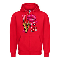 Red love lips Zipper Hoodie - FaDigitalArtStudio