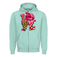 Seafoam love lips Zipper Hoodie - FaDigitalArtStudio