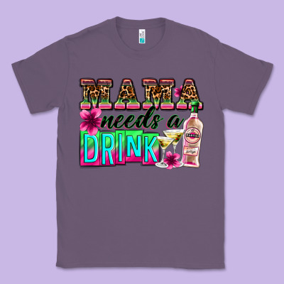 Mama Needs A Drink Classic Tee Designed By Zillion Design Studio
