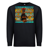 Black doberman with western background Premium Sweatshirt - Artiststas