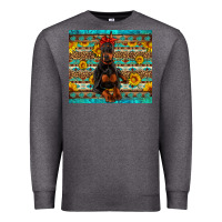 Charcoal Heather doberman with western background Premium Sweatshirt - Artiststas