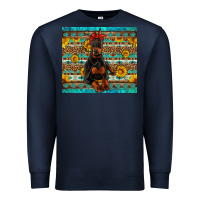 Navy doberman with western background Premium Sweatshirt - Artiststas