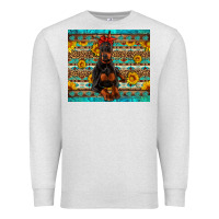 Oatmeal Heather doberman with western background Premium Sweatshirt - Artiststas