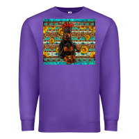 Purple doberman with western background Premium Sweatshirt - Artiststas
