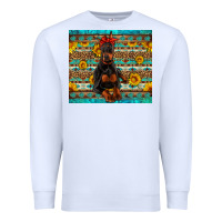 White doberman with western background Premium Sweatshirt - Artiststas