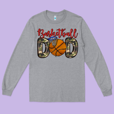 Basketball Dad Long Sleeve Tee Designed By Zillion Design Studio