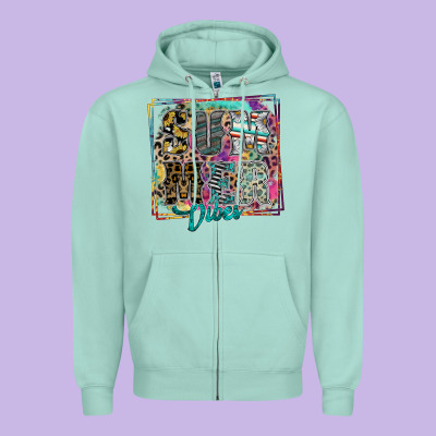 Summer Vibes Zipper Hoodie Designed By Sublimationcraftshop