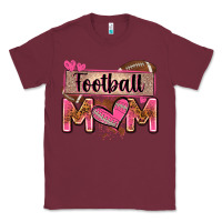 Burgundy football mom with leopard Classic Tee - Zillion Design Studio