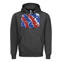 Charcoal Heather Patriotic tie dye background Zipper Hoodie - CowGirlArtShop