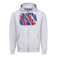 Heather Grey Patriotic tie dye background Zipper Hoodie - CowGirlArtShop