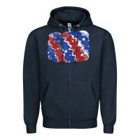 Navy Patriotic tie dye background Zipper Hoodie - CowGirlArtShop