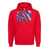 Red Patriotic tie dye background Zipper Hoodie - CowGirlArtShop