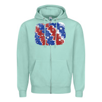 Seafoam Patriotic tie dye background Zipper Hoodie - CowGirlArtShop