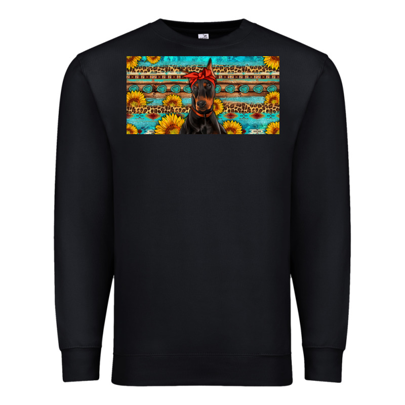 Doberman With Sunflowers License Plate Premium Sweatshirt by Artiststas | Teevron