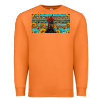 Carrot doberman with sunflowers license plate Premium Sweatshirt - Artiststas