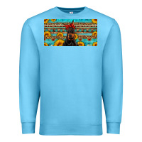 Ocean Blue doberman with sunflowers license plate Premium Sweatshirt - Artiststas