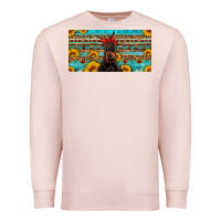 Pale Pink doberman with sunflowers license plate Premium Sweatshirt - Artiststas