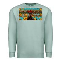 Seafoam doberman with sunflowers license plate Premium Sweatshirt - Artiststas