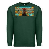 Sports Green doberman with sunflowers license plate Premium Sweatshirt - Artiststas