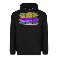 Black Green Purple Cyan Colored Triple Brush Strokes Heavyweight Hoodie - Bettercallsaul