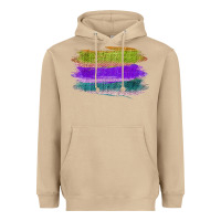 Mushroom Green Purple Cyan Colored Triple Brush Strokes Heavyweight Hoodie - Bettercallsaul