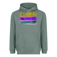 Sage Green Purple Cyan Colored Triple Brush Strokes Heavyweight Hoodie - Bettercallsaul