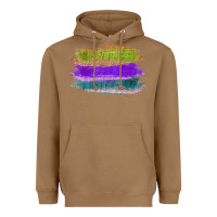 Toasted Coconut Green Purple Cyan Colored Triple Brush Strokes Heavyweight Hoodie - Bettercallsaul