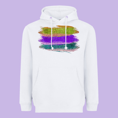Green Purple Cyan Colored Triple Brush Strokes Heavyweight Hoodie Designed By Bettercallsaul