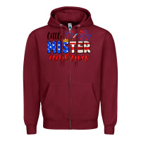 Burgundy little mister america Zipper Hoodie - Neo Western