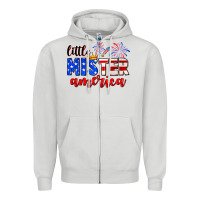 Dove Grey little mister america Zipper Hoodie - Neo Western