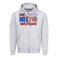 Heather Grey little mister america Zipper Hoodie - Neo Western