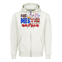 Oatmeal Heather little mister america Zipper Hoodie - Neo Western