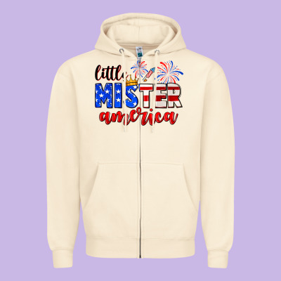 Little Mister America Zipper Hoodie Designed By Neo Western