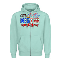Seafoam little mister america Zipper Hoodie - Neo Western