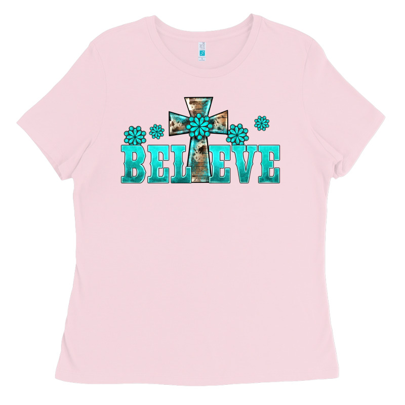 Western Turquoise's Gemstones Cross Believe Ladies Tee by BarkalooDesign | Teevron
