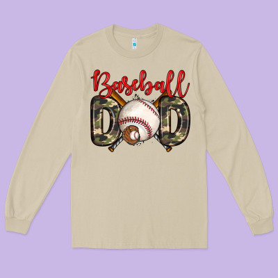 Baseball Dad Long Sleeve Tee Designed By Zillion Design Studio