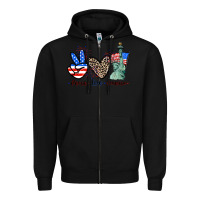 Black Peace love america 4th of july Zipper Hoodie - CowGirlArtShop